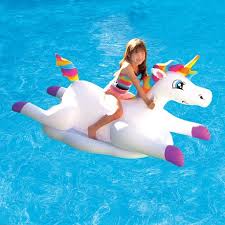 Jouet De Piscine Gonflable En Forme De Licorne Chevaucheuse De Nuages De Blue Wave Walmart Canada