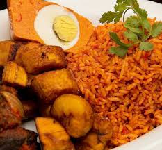 Malt loaf with low fat spread. Yummy Jollof Rice With Moi Moi And Plantain Nigerianfoodies Com