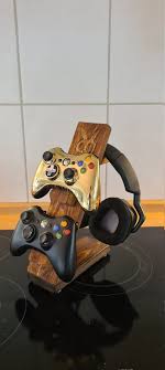 Wood Controller Stand Gamepad Stand With Engraving Individual Engraving Handgefertigt Gravur Halterung