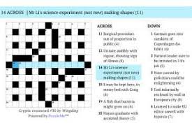 Maybe you would like to learn more about one of these? How To Solve The New Scientist Cryptic Crossword New Scientist