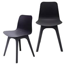 This set includes two matching chairs. Black Plastic Dining Chairs Kitchen Dining Room Furniture The Home Depot