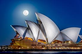 Below The Moon Full Moon Over The Sydney Opera House Sydney Life Sydney Opera House Australia Tourism Australia Tours