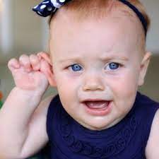 Because your baby is too young to tell you that their ear hurts, look for signs such as tugging on the affected ear. Middle Ear Infections And Hearing Loss