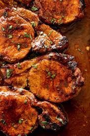 The thick, succulent chops stuffed with a savory bacon and parmesan dressing are baked with wine. Bbq Baked Pork Chops Cafe Delites