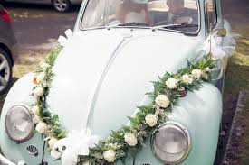 Hochzeitsauto Kafer Blau Blumendekoration Hochzeit Auto Hochzeitsauto Autodeko Hochzeit