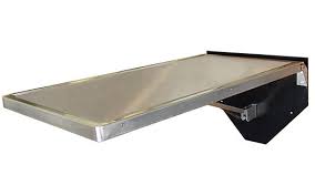 The stainless steel folding table legs rotate on a heavy duty hinge when folding up for stowing or down for use. Veterinary Wall Mount Exam Table Tristar Vet Folding Walls Stainless Steel Table Wall Mount