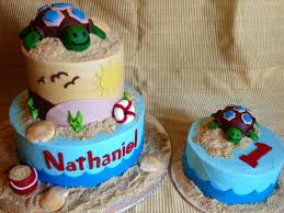 First Birthday Cake Flavor Ideas Beach Theme 1st Birthday Cake 1st Birthday Cake Fancy Cakes Cake