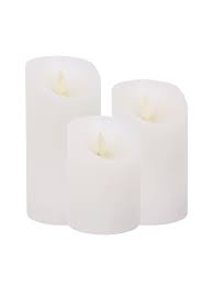 The world's # 1 brand in electronic candles, using the latest in led technology to perfectly simulate the. Ledlux Glow Led 3 Pack White Candle In Warm White Beacon Lighting