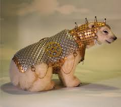 Alpaca Needle Felted Steampunk Panserbjorne Armored Ice Bear With Whiting Davis Armor Ooak Artist Bear Needle Felting Geek Crafts The Golden Compass