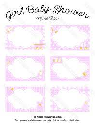 Free Printable Girl Baby Shower Name Tags The Template Can Also Be Used For Creating Items Lik Baby Shower Labels Free Baby Shower Printables Baby Shower Tags