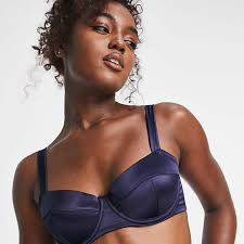 DKNY Intimates satin statement bra in night blue