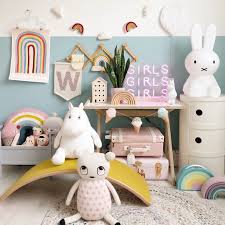 Fun Rainbow Themed Kids Bedroom With Painted Half Wall Kids Bedroom Decor Boys Room Decor Kid Room Decor