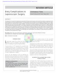 Maybe you would like to learn more about one of these? Pdf Entry Complications In Laparoscopic Surgery
