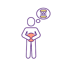 Modify colors and shapes using the icon editor. Hungry Rgb Color Icon Isolated Vector Illustration Wanting To Eat Thinking About Food Diabetes Symptomps Person Thinking Of Burger Simple Filled Line Drawing 2895603 Vector Art At Vecteezy