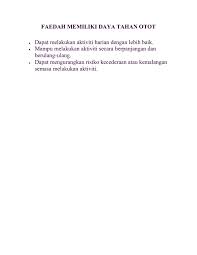 Pengertian daya tahan ( endurance ). Faedah Memiliki Daya Tahan Otot
