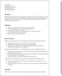 dermatology nurse resume template