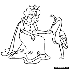 Swan coloring pages stock illustrations. Princess And Swan Coloring Page Online Coloring