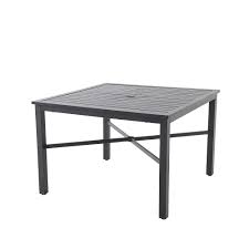 Mix and match square metal outdoor side table. Hampton Bay 42 Inch Mix And Match Black Square Metal Outdoor Patio Dining Table With Slat The Home Depot Canada