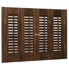 Style Selections 31 In To 33 In W X 36 In L Colonial Mahogany Wood Interior Shutter Lowes Com Interior Shutters Wood Interiors Interior Wood Shutters