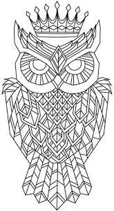 Winter owl goes to school. Regal Owl Urban Threads Unique And Awesome Embroidery Designs Owl Coloring Pages Geometric Owl Coloring Pages