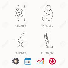 Pregnancy Pediatrics And Phlebology Icons Trichology Vein