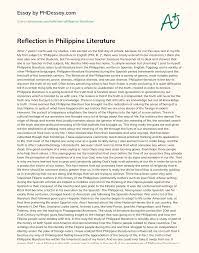 To know your inner workings as well as you know your outer form. Reflection In Philippine Literature Phdessay Com