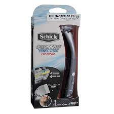 Meanwhile, a pivoting head and lubricating strip help protect your skin. Schick Quattro Titanium Freestyle Razor Kit Razor Blades Shave Men