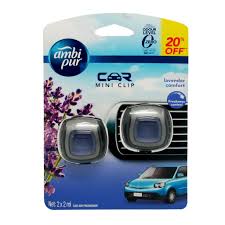 Purchasing a car air freshener is a massive step as this dictates the kind of smell your car will be having for a long time. Ambipur Car Mini Clip Lavender Comfort Air Freshener 2 X 2ml Shopee Philippines