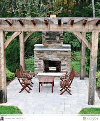 Outdoor Fireplace Ideas This One Is More Rustic Backyard Patio Outdoor Pergola Rustic Patio