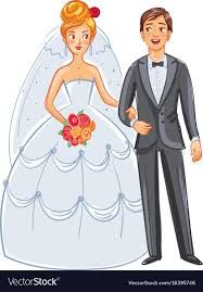 Bride And Groom Funny Cartoon Character Vector Image On Vectorstock Funny Cartoon Characters Cartoon Characters Cartoon