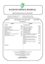 Check spelling or type a new query. Patents Office Journal Irish Patents Office