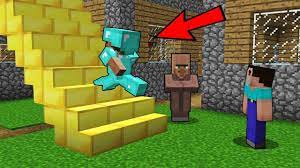 Minecraft Battle Noob Vs Pro Where Does This Gold Staircase Lead Animation Youtube