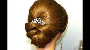 Wedding Hairstyle For Medium Long Hair Bridal Updo Youtube Long Hair Updo Long Hair Styles Hair Styles