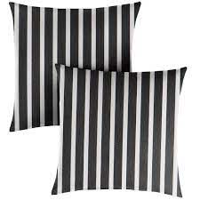 These outdoor pillows are water, stain and mildew resistant and can be used in either an indoor or outdoor setting. 2pk Sunbrella Stripe Outdoor Throw Pillows Black White Target