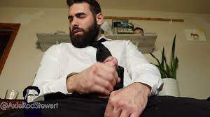 Bearded Man in Black Suit and Tie, Business Man, Solo Jerk-off cumshot  AxleRodStewart