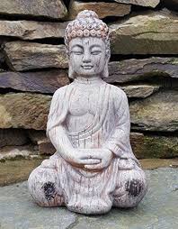Bouddha Assis En Ceramique Effet Drift En Bois Jardin Exterieur Interieur Statue Decoration Statue Bouddha Bouddha Statue