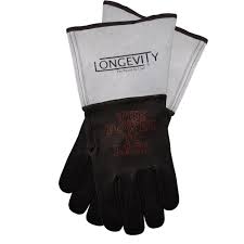 Longevity Welding Armor Medium Black And Gray Leather Tig Welding Gloves Tig Welding Gloves Tig Welding Welding Gloves