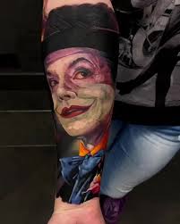 фото из фильма страх и ненависть в лас вегасе Jack Nicholson Joker Artist Bulatov Tattoo Follow Skingiants For Daily Tattoos Sharing On Video Realism Tattoo Tattoos Joker