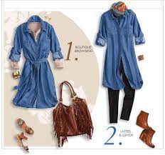 How to wear a denim shirt over a dress. Tencel Denim Shirt I Denim Dress Outfit Outfits With Leggings Denim Shirt Dress Outfit