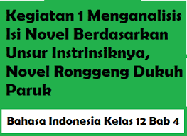 Unsur ini memiliki beberapa komponen layaknya yang dimiliki oleh unsur intrinsik. Kegiatan 1 Menganalisis Isi Novel Berdasarkan Unsur Instrinsiknya Novel Ronggeng Dukuh Paruk Operator Sekolah