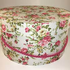 Hand Crafted Hat Boxes By Theteaberrycottage On Etsy Blue Green Fabric Hat Box Luxury Hats