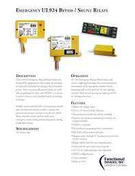 It is mounted to single gang switch box. Emergency Ul924 Bypass Shunt Relays