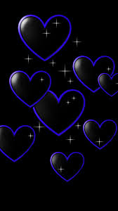 Blue W Blk Hearts Heart Wallpaper Heart Background Valentines Wallpaper