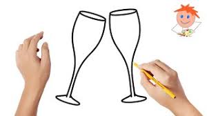 How To Draw Champagne Glasses Easy Drawings Youtube Second glass in my life. how to draw champagne glasses easy drawings