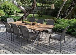 table jardin style industriel teck alu crossway oceo mobilier de jardin design mobilier jardin meuble jardin