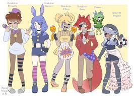Fnaf 6 Human References Rockstar Animatronics By Fannwege Fnaf Anime Fnaf Fnaf Characters