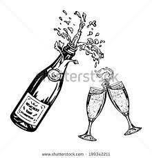 Cartoon Hand Drawn Vector Sketch Illustration Of Bottle Of Champagne And Glasses Of Champagne Stock Vector Bottle Drawing Glasses Tattoo Bottle Tattoo