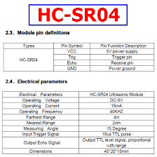 Hc Sr04 Datasheet Ultrasonic Ranging Detector Sensor