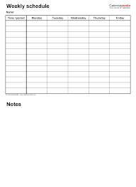 Free Weekly Schedules For Pdf 18 Templates