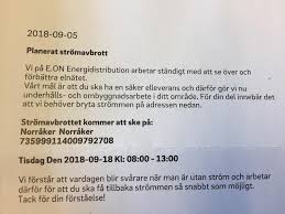 The description of e.on strömavbrott. Eon Skriver Att De Planerar Norrakers Handel Facebook